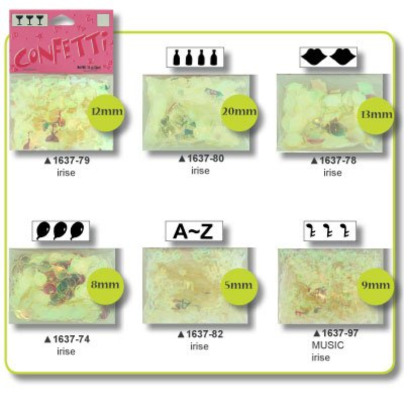 Vaessen Creative • Confetti's 5 mm. alfabet Irise (A1630-82)